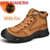 Botas Inverno Khaki Casual Couro Lace-up para Homens Sapatos Motocicleta Brown Tooling Lazer Caminhada Preto Masculino