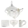 Dinnerware Sets 1Pc Salt Sugar Pepper Condiment Carved Container With Lid Spoon For Kitchen