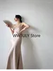 Arbetsklänningar 2024 Spring Chiffon Elegant 2 -styckes klänning Set Woman Party French Style Strap Midi Beach Casual Retro Female