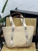 Logo Print Canvas Handle Raffia Tote Bag Crochet Woven Shoulder Bags Beige Brown Choel Sense Small Basket Handbag Cluth Beach Pouch Purse designer Hobos Buckets