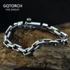 Real 925 Sterling Silver Bracelet For Men Smooth Simple Link Chain Vintage Punk Fashion Personalized Male Jewelery 240305