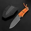 Taktiska knivar Duoclang Outdoor Camping Straight Knife AUS-8A Stål Bindande rep Taktiska militära överlevnadsverktyg Knivar med K Sheathl2403