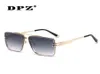 DPZ Fashion Unique Square Metal Style Gradient Sonnenbrille Luxus Rivet Vintage Classic Brand Design Sonnenbrille Shades 2A411 H22055955689