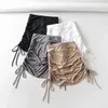 Women's Shorts 2024 Women Sexy Lace Up High Waist Mini Skirt Khaki Elastic All-Match Slim Skinny Fashion Style Bandage