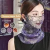 Foulards en mousseline de soie col écharpe printemps impression variété boucle volants dentelle bandana mince bandeau protection solaire