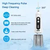 Oral Irrigators Portable oral irrigator dental sink USB charging sink dental pick 4 nozzles 350ml 9 mode IPX7 1800rpm J240318