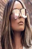 Sunglasses Gun Pink Silver Mirror Oversized Sun Glasses Brand Designer Pilot Women Men Shades Top Fashion Eyewear6427103