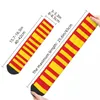 Chaussettes pour femmes, drapeau de la communauté valencienne, sac à dos de couleur contrastée, drapeaux élastiques Nerd uniques, bas d'espagne