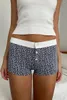 Women's Shorts Summer Casual Elastic Band Pattern Print Button Lounge