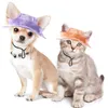 Appareils pour chiens chapeaux d'été avec trous d'oreille pour petits chiens moyens chats lié dye dye écran solaire baseball extérieur ajusté chihuahua toilettage