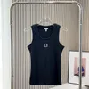 PDARA Luxury Designer Women's Knits Tees Tanks T-shirt Summer Fashion Brands Sexy Navel Camis broderade tryck Ribbed bomullstankskjortor klänningar