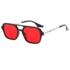 Sunglasses Vintage Double Bridges Square For Women Men Luxury Small Rectangle Sun Glasses Female Travel Beam Eyewear