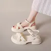 Sandalen 2023 Neue schwarze Plattform Sandalen Anzug weiblicher Beige Sommerheels Klar Schuhe Frauen Allmatch Med Espadrilles Nackt Mädchen Block