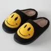 Slippers herfst winter fulffy bont slippers pluche fleece flat smile slippers zoete dikke dikke opgeloste indoor katoenen slippers voor paar schoenen