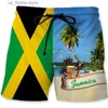 Pantaloncini da uomo Jamaica Lion Emblem Graphic Pantaloncini da spiaggia per uomo Stampa 3D Modello bandiera giamaicana Hawaii Pantaloncini da ghiaccio Estate Uomo Costume da bagno Y240320