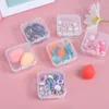 Pochettes à bijoux 6 pièces, Mini boîte de rangement carrée, couvercle rabattable en plastique Transparent, petit étui pour bijoux, boîtes d'emballage anti-poussière, vente en gros