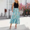 Casual Kleider 2024 Sommer Ärmelloses Gestreiftes Kleid Frauen Plissee Swing Elegante Französisch Stil Rundhals Hohe Taille Lose