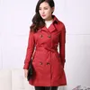 Women's Trench Coats Girls Spring Long Black Coat XXL Women Casual Lace Up Sleeve Button Jacket Red Windbreaker Oversize Streetwear