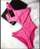 Costumi da bagno da donna di marca di lusso designer moda vita sexy Holloway monospalla bikini intero vacanza al mare stampa lettera F costume da bagno intero rosa