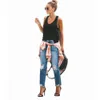 Hot Selling Womens Jeans No Bullet Slim Hole Washed Pants