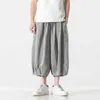 Men's Pants Summer Large Size Wide Leg Harem Harajuku Style Casual Solid Color Male Ankle-Length Jogging Vintage Trousers