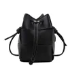 Hip Shoulder Bags Woven Bucket Bag New Trend Leather Handbag Women Simple Mobile Phone Bag Niche Design Drawstring Womens 240311