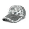 Casquettes de boule femmes hommes cloutés strass cristaux réglable maille Voyageur chapeau stylos pour homme camionneur déchaîné