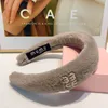 Lam Letter Hoofdband Womens Winter Verbreding Verdikking High Sense Hoofdband Merk Designer Luxe Koreaanse Haarsieraden