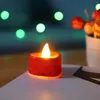 Mum tutucular 24pc romantik parıltı kalp Led kırmızı alevsiz aşk tealight tatil dekorasyonu