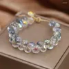 Bracelet en cristal artificiel autrichien coloré pour femmes, brin de mode, perles en pierre brillante, chaîne en corde, Bracelets pour femme, fête