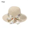 Wide Brim Hats Women Foldable Portable Travel UV Protection Straw Hat Beach Sun Visor Cap