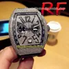 Eternity Sport Watches RF V2バージョンメンズコレクションv 45 Japan Miyota Quartz Chronograph Movement Iced Out Gypsophila Diamo303Z