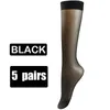 Женские носки, 5 шт., ультратонкие нейлоновые чулки, прозрачные эластичные женские гольфы, длинные качественные длинные чулки для девочек
