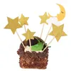 Decoração de festa 60pcs bolo topper moda glitter estrela lua cupcake frutas picaretas
