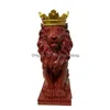 Articles de nouveauté Couronne Lion Statue Home Office Bar Faith Résine Scpture Modèle Artisanat Ornements Animal Origami Art Abstrait Décoration Cadeau Dhwgi