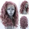 AIMEYA SYNTETISKA LACE FRONT PERIGS Kort bob peruk för kvinnor silverbrun rosa blå färg syntetisk spets peruk cosplay kort peruk 240305