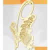 Party Favor 20st 18k Gold Plated Butterfly Bokmärke Bokkort för bröllop Baby Shower Birthday Present souvenirer souvenir1180 HomeFavor Dh4vn