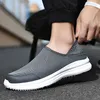 HBP icke-varumärken Mens Slip på Blade Mesh Fashion Sneakers Athletic Tennis Cross Training Casual Walking Shoe Mens Running Shoes