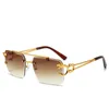 Neue Modelle Marke hochwertiges Design Luxus-Sonnenbrillen für Männer und Frauen Modeklassiker UV400 Hochwertige Sommer-Outdoor-Autofahren-Strand-Carti-Randlose Metallbrille