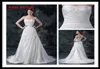 2015 en linje vit älskling bröllopsklänningar satin domstolståg veckade applikationer brudklänningar mz0174229973