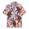 Men's Casual Shirts Cool 3d Print Monkey Orangutan Hawaiian Shirt For Men Summer Holiday Button Short Sleeve Street Beach Surf Aloha