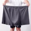 Cuecas 1 pc homens cintura alta boxer roupa interior algodão perna larga shorts briefs plus size solto cor sólida calcinha masculina