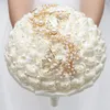 1pc/lot水色の贅沢なラインストーンウェディングブーケを販売する装飾的な花花嫁のための手作り