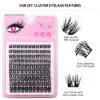 Diy Self Grafting False Eyelashes ympning Segmenterade fransar Förlängning Enstaka kluster Tjocka falska ögonfransar Makeup för kvinnor