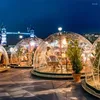 Tende e rifugi Glamping Tenda di lusso per feste Tetto rotondo con cupola geodetica in PVC trasparente Expo 4 m