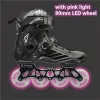 Chaussures LED 80 mm chaussures de patins pour rouleau en ligne FSK Slalom Skate Chaussures Blanc rouge bleu rose rose coloré flash 4 roues / 3 roue de roue brillance