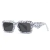 Lunettes de soleil de marque de mode carrée petite monture hommes lunettes adaptées femmes rayé Prescription UV400