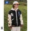 INFLAZIONE Streetwear Giacca da baseball vintage da uomo Asciugamano di alta qualità Ricamo Giacca Coppia Bomber in pile Cappotto 240305