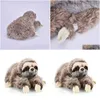 Fyllda plyschdjur 35 cm Premium tre toed Sloth Real Life P Toy Soft Critters Children Gifts Doll Birthday 210728 Drop Deliver Dhzla