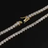 3 mm 4 mm 5 mm 6 mm 6 mm Bling Cyrcon Tinnis Chain Hip Hip Iceded Out Mens Cz Diamond Gold Gold Naszyjnik